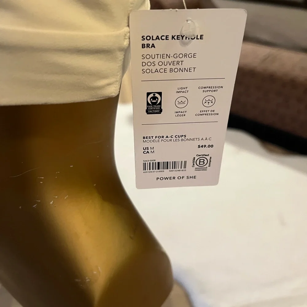 Athleta off white Plunge Sports Bra Tank - Picture 3 of 5